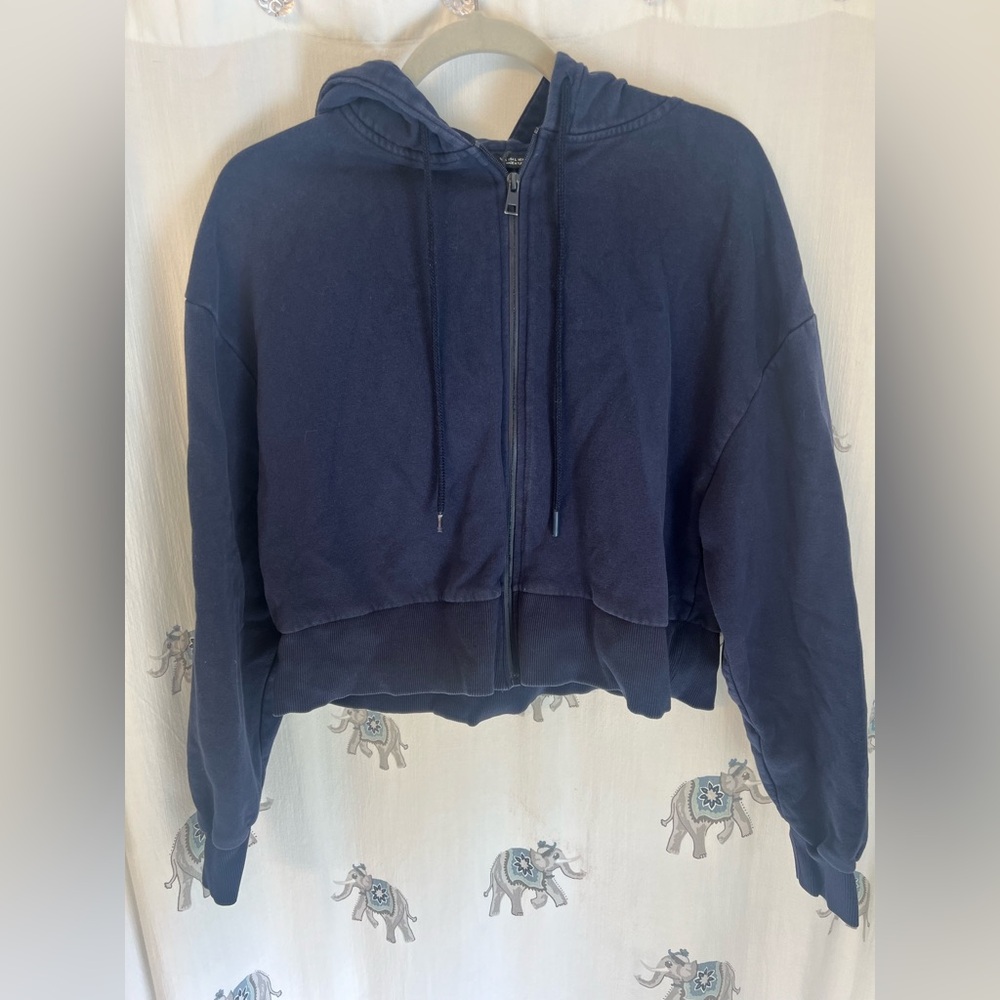 Zara Dark Blue Zip-Up Jacket
